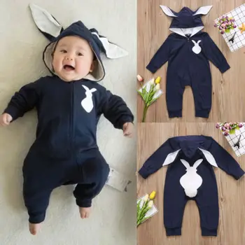 Luštna Dojenčka Baby Fantje Dekleta 3D Hooded Uho Romper Jumpsuit Obleke Nastavite Risanka igralne obleke