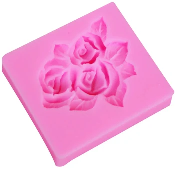 10pcs/set Rose Listi Cvet oblikovane Silikonske Torto Fondat Okrasitev Čokolada Orodja F1054,5.5*5*1.2 CM