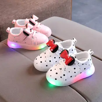 Disney Otroci Čevlji Z Led Luči Fantje Superge Pomlad Jesen Osvetljeno Moda Dekleta Mickey LED Luči Čevlji Otroci Čevlji