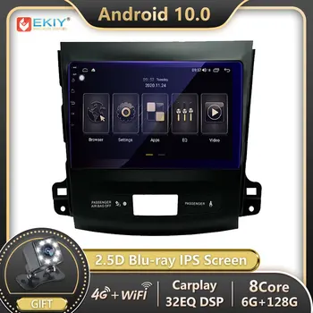 EKIY 6 G 128G Blu-ray IPS DSP Android 10 Autoradio Za Mitsubishi Outlander xl 2 2005-2011 Avto Radio, GPS Navi Stereo Auto Carplay