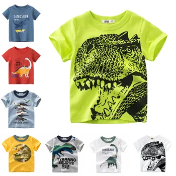 Bombaž Otroci T-shirt za Boy Vrhovi 2020 Živali Dinozaver Fantje T Shirt Vrhovi Otroci Tshirt Obleke 4 6 8 10 12Yrs