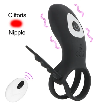 OLO Nastavljiv Cockring Vibrator 9 Načini Daljinskega upravljalnika Trak Zamudo Izliv stimulacijo Klitorisa Sex Igrače Za Pare
