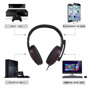 3,5 mm Žične Slušalke Gaming Slušalke Igralec Igra Slušalke z Mikrofon Nadzor Glasnosti za PS4 Play Station 4 X Box En PC