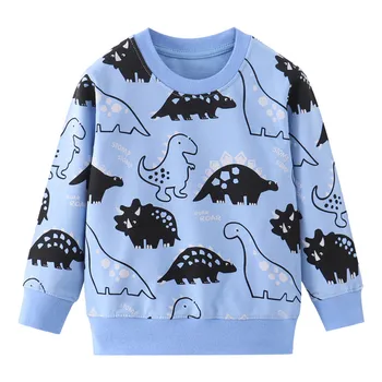 Skoki metrov Otroci dinozavri sweatshirts bombaž pozimi, jeseni baby fantje dekleta t srajce vseh tiskanih živali majice s kratkimi rokavi za fanta fant
