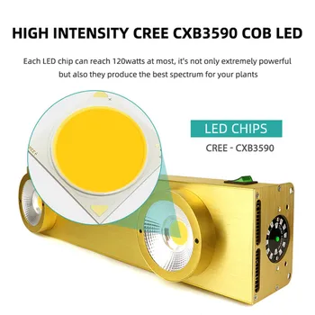 CREE CXB3590 200W COB LED Grow Light Celoten Spekter Zatemniti 26500LM = 400W HPS Raste Lučka za Notranjo Rast Rastlin, Plošča za Razsvetljavo