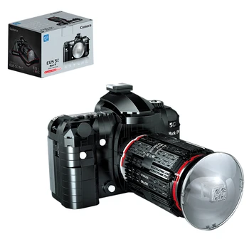 813Pcs SLR Fotoaparat Retro Model Digitalnega Fotoaparata gradniki DIY Construction Kit Darilo, ( Ni Povezave Z Drugimi Blok Deli )