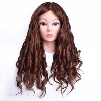 Manekenka glave z 80% človeških las za vpletanje tete de cabeza manniquin lutke lutke glavo za frizerski salon praksi oblikovanje las