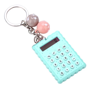 Mini Prenosni Srčkan Piškotki Slog Ključnih Verige Kalkulator Candy Barve Žepni Kalkulator Roza