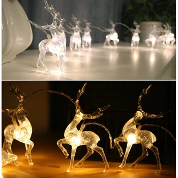 Elk Jelena Niz LED Luči 1,5 M 3M Božič Lučka Baterije Pregleden Garland Dekoracijo za Novo Leto Okno Dekor