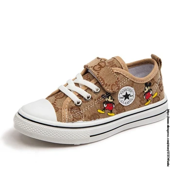 Disney Risanke otroci Mickey Mouse platno čevlji dekleta fantje Minnie vezalko mehko priložnostne čevlji Evropi velikost 20-36 za šolo