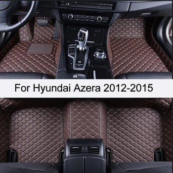 Po meri Avtomobila, predpražnike Za Hyundai Azera 2012-/ PU usnje Auto Dodatki Nepremočljiva Preproge Non-slip Avto Preprogo
