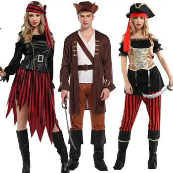 Kopalke bel cosplay pustna fant Halloween pirat fant odraslih kostum, multi-color počitnice stranka vlogo igrajo novo kostum
