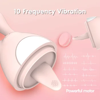 Jezik Lizanje Vibrator Smart Ogrevanje Blowjob Prsi Klitoris Stimulator Cunnilingus Vibracijsko Jajce Zajec Masturbacija Massager