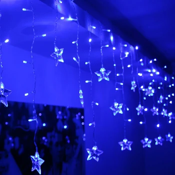 Luminarias Multi-barvni 4M 100 Led 18p Zvezde LED Niz Zavesa Svetlobe Za Božič svate, Dekoracijo Lestenec