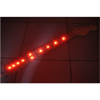 Disado 22 Prečke javor Električna Kitara Vratu, javor fretboard podolgovat rdeča LED luči kitaro pribor deli se lahko meri