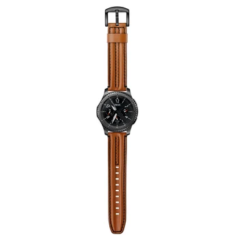 Pravega Usnja Trak Za Samsung Galaxy watch 46mm Band Watchband za Samsung Prestavi S3 Classic/Obmejni zapestnica 22 mm