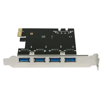 4-port USB 3.0 PCI-e Širitev Kartico PCI express PCIe USB 3.0 hub tok 4-port USB 3 0 PCI e PCIe express 1x USB3 Dodaj Na Kartice