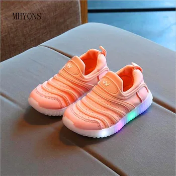 2019 Otrok LED športni čevlji očesa čevlji dihanje otroci ' s športni copati baby girl boy svetlobe čevlji svetlobe 21-30