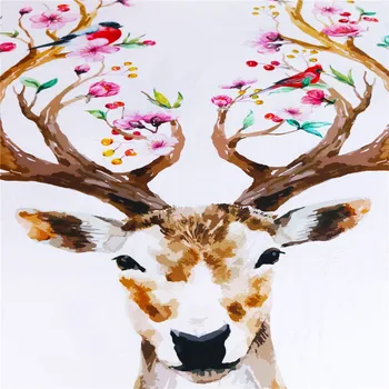 BeddingOutlet Elk Tapiserija, Cvetlični Moose Steni Visi Cvetje Živali Jelenov Natisnjeni Stenske Preproge Dekorativni Tapiserija, 2 Velikosti