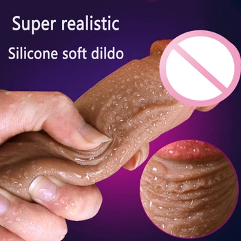 Super Realne Mehki Silikonski Vibrator Sesalno Pokal Moški Umetni Penis Dick Ženska Masturbator Adult Sex Igrače Dildos Za Ženske
