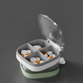 Aihe 4 Omrežij/6grids Pill Box za Shranjevanje Primeru Velike Zmogljivosti, Carry-On Travel Tabletke Organizator Prostor Zaprti Vlage-Dokazilo Okno