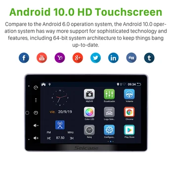 Seicane Android 10.0 RAM, 2GB ROM 32GB Univerzalni avto Radio, GPS Avto Multimedijski predvajalnik HD 180°Vrtljiv Zaslon podporo Carplay
