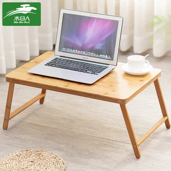 Upogljivi Laptop Stand/Desk Bambusa Računalnik Tabela Nastavljiva Mini miza z Zložljive Noge za Študentski Raztegljiv Kavč Doma Dela