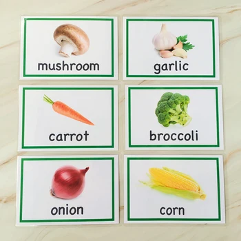 20pcs Rastlinskih Montessori angleščina Učenje Besedo Kartice Baby Flash Kartice Vrtec Začetku Izobraževalne Igrače Pomnilnika, ki je Igra Za Otroke