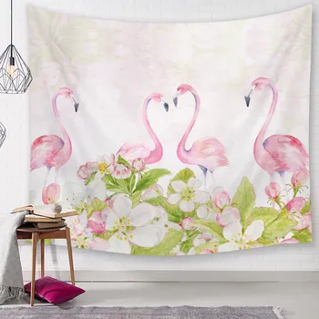 CAMMITEVER Bela Flamingo, Tapiserija, Listi Pero Vroče Prodajo Wall Tkanine Mandala Preprogo Namizni prt Odejo