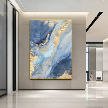 Sodobno Abstraktno Blue Marble, Plakati, Platna Natisne Slikarski Slog Wall Art Slik, Dnevna Soba Notranjost Doma Dekoracijo