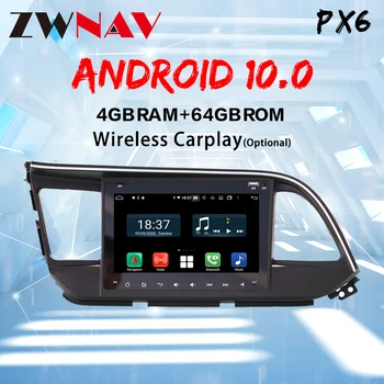 Za Hyundai Elantra 6 2016 2017 2018 Avto Radio Večpredstavnostna Video Predvajalnik Navigacija GPS Android 10 Št 2din 2 din PX6 CARPLAY