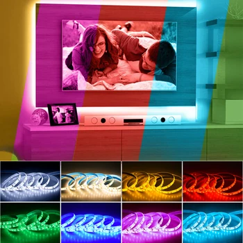 600 Led Backlight LED Trak Svetlobe 5 Meter 9 Barve Diod Trak Lučka Prilagodljiv Trak Svetlobe za HDTV PC Zaslon Osvetlitev Ozadja